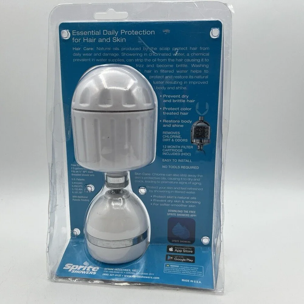 Sprite High Output Filter Massage Shower Head Chlorine White HO2-SH3 NEW